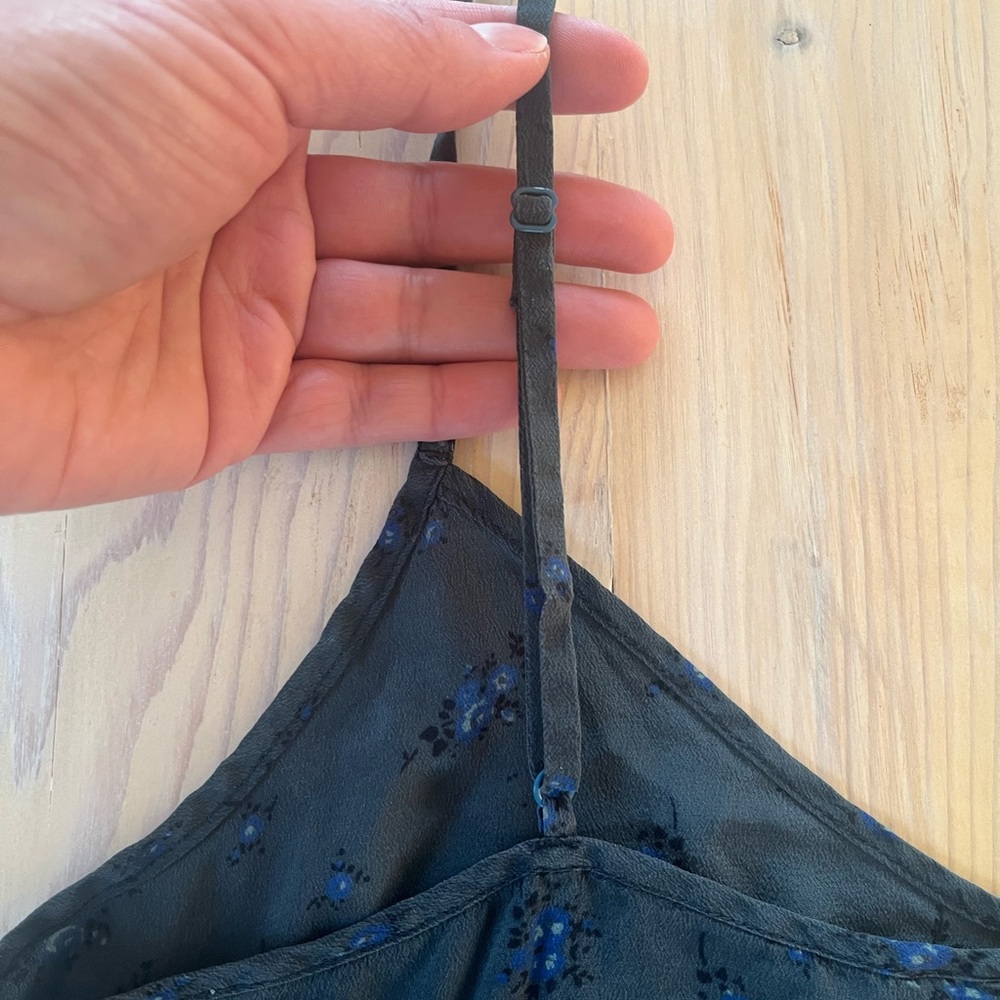 Wilfred S XS Silk Cami Dark Teal Floral Tank - Picture 8 of 14